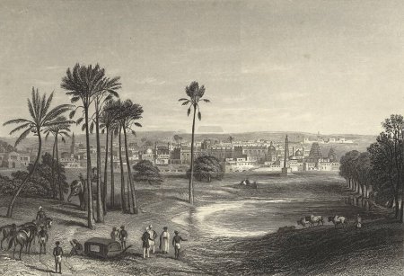 Foto de Pintura en miniatura, Vista de Madras, Sur del siglo XIX, India - Imagen libre de derechos