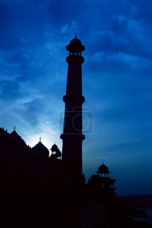 Photo for Sunset with minaret domes balcony of Taj Mahal Seventh Wonder of The World , Agra , Uttar Pradesh , India - Royalty Free Image