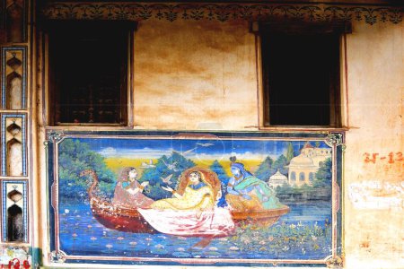 Photo for Painting with window ; Fatehpur Shekhavati ; Rajasthan ; India - Royalty Free Image