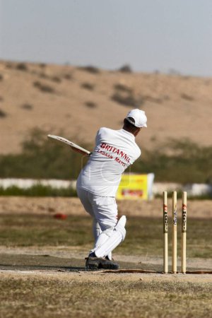 Foto de Partido de Cricket Lagaan, Desert Festival 2004, Jaisalmer, Rajasthan, India - Imagen libre de derechos