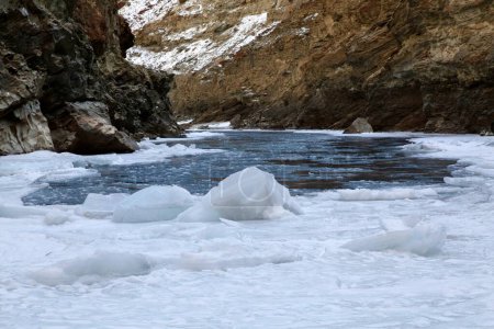 Rivière gelée, trek au chadar, ladakh, jammu et Cachemire, Inde, Asie