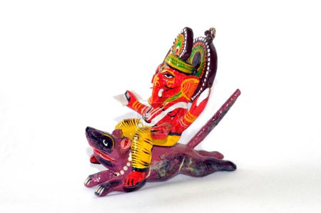 Statue en bois ganesh, banaras, uttar pradesh, Inde, asie