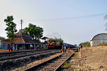Photo for Railway station Lunidhar near Mota Devalia, district Amreli, Saurashtra, Gujarat, India - Royalty Free Image