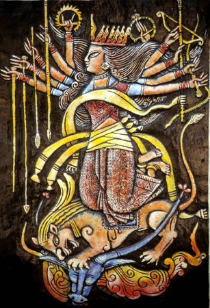Téléchargez les photos : Déesse Durga Peinture ; bengale occidental ; Inde - en image libre de droit