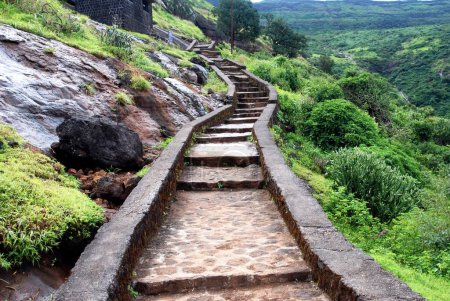 Photo for Bhaja caves steps ; Bhaja Village ; Lonavala ; Maharashtra ; India - Royalty Free Image