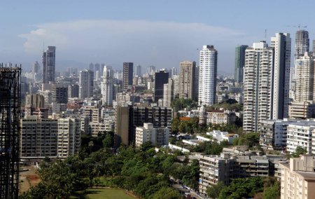 Skyline from Urvashi Building, Malabar Hill, Mumbai, Maharashtra, India, Asia 