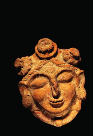 Female head in terracotta , Haryana gupta period 5th Century AD