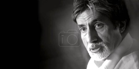 Photo for South Asian Indian Bollywood actor Amitabh Bachchan during a film promotion get together , India - Royalty Free Image