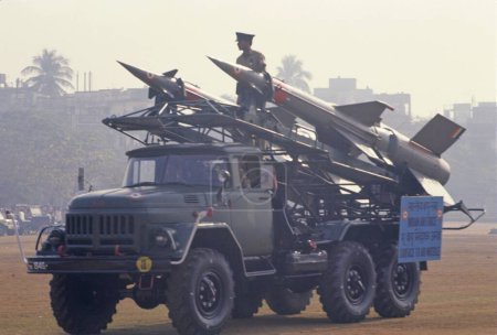 Photo for Indian Army Soldier display missile on republic day - Royalty Free Image