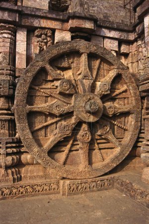 Photo for Wheel of Sun temple of Konarak World Heritage monument , Konarak , Orissa , India - Royalty Free Image
