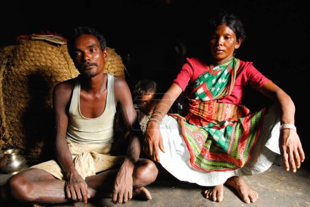 Foto de Ho tribus familia luchando en la pobreza, Chakradharpur, Jharkhand, India - Imagen libre de derechos