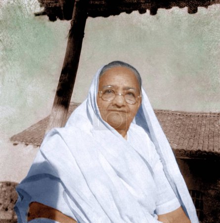 Foto de Kasturba Gandhi en Sevagram Ashram, Wardha, Maharashtra, India, Asia, 1942 - Imagen libre de derechos