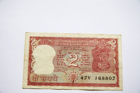 Photo for Indian currency two rupee note Reserve Bank Government of India show front side - Royalty Free Image
