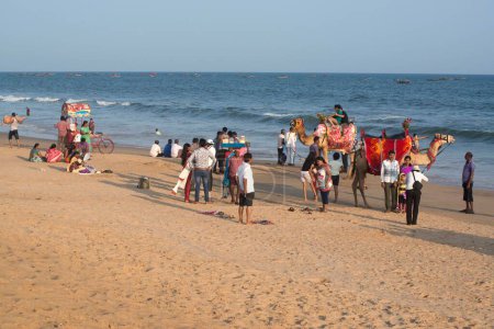 Photo for Tourists beach, puri, orissa, india, asia - Royalty Free Image
