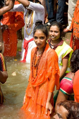 Photo for Transgender bathing in kshipra river, madhya pradesh, india, asia - Royalty Free Image