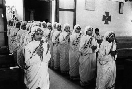 Photo for Missionaries of Charity Mother Teresa at Nirmal Hariday, Kalighat, Calcutta - Royalty Free Image