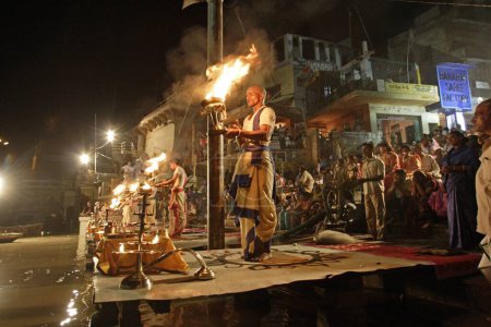 Photo for Ganga Aarti, Varanasi, Uttar Pradesh, India - Royalty Free Image