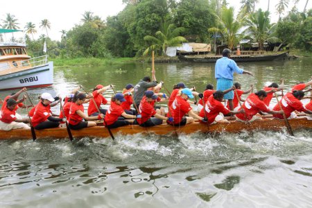 Photo for Snake boat race on punnamada lake , Alleppey , Alappuzha , Kerala , India - Royalty Free Image