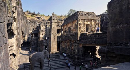 Téléchargez les photos : Temple kailasa, grotte ellora, aurangabad, maharashtra, Inde, Asie - en image libre de droit