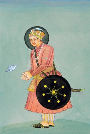 Foto de Pintura en miniatura del emperador mughal akbar - Imagen libre de derechos