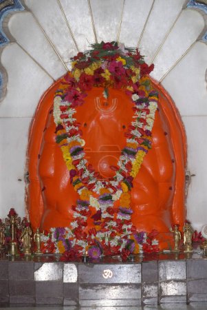 Ashtavinayak ; Idol of lord Ganesh in the sanctum of Shri Vighneshwar Vinayak Temple ; built in 1833 at Ozar ; Taluka Junnar ; District Pune ; Maharashtra ; India