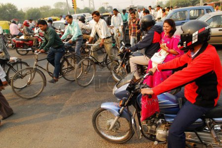 Téléchargez les photos : Traversée cycliste, Delhi, Inde - en image libre de droit