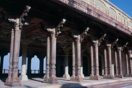 Téléchargez les photos : Piliers de Diwan I Am, Amer Fort, Jaipur, Rajasthan, Inde, Asie - en image libre de droit