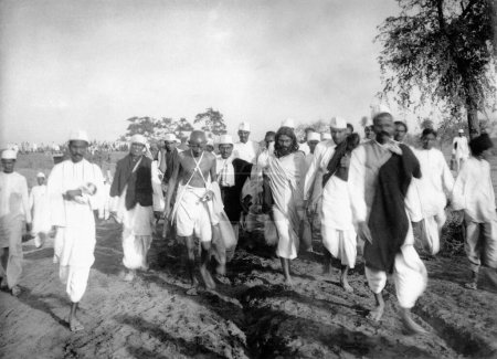 Photo for Mahatma Gandhi during the salt march, March 1930 - Royalty Free Image