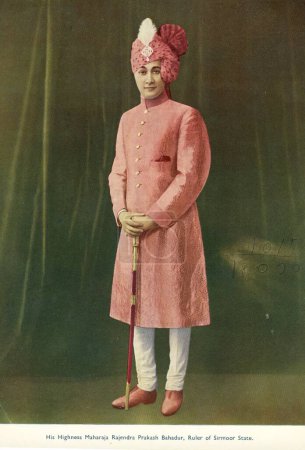 Photo for Princes of India, His Highness Maharaja Rajendra Prakash Bahadur Ruler of Sirmoor State, India - Royalty Free Image