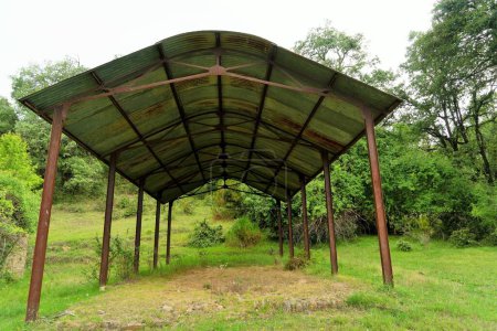 Tin shed, Animal Enclosure, Sitla Estate, Sheetla, Nainital, Kumaon, Uttarakhand, India, Asia