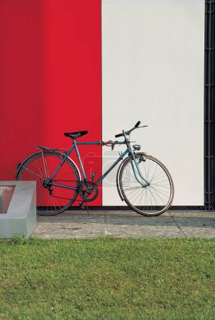 Photo for Bicycle at wall ; Lausanne; Switzerland - Royalty Free Image