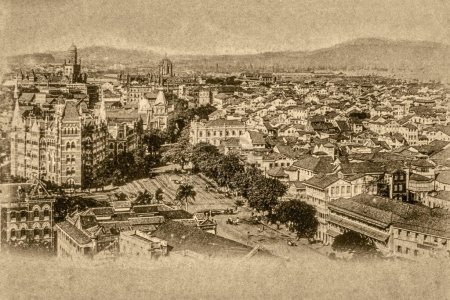 Photo for Vintage photo of view from clock tower mumbai, maharashtra, india, asia - Royalty Free Image