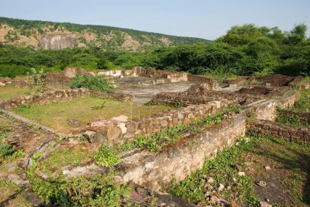 UNESCO world heritage Champaner Pavagadh ; excavations by M S University of Baroda between 1970-1975 brought to light Amir Manzil Complex ; Champaner ; Panchmahals district ; Gujarat state ; India ; Asia 