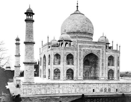 Photo for Old vintage lantern slide of taj mahal, Agra, uttar pradesh, India, Asia - Royalty Free Image