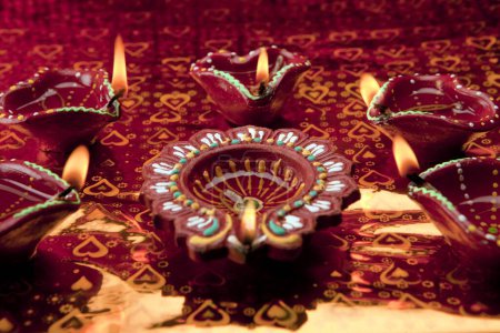 Erdöllampen Diwali Festival Mumbai Maharashtra Indien Asien