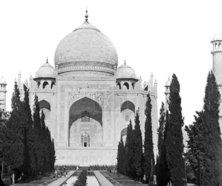Photo for Old vintage lantern slide of taj mahal, Agra, uttar pradesh, India, Asia - Royalty Free Image