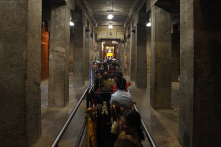 Photo for Devotees queuing, brihadishwara temple, thanjavur, tamil nadu, india, asia - Royalty Free Image