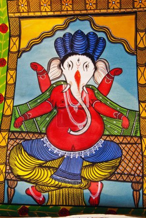 Téléchargez les photos : Peinture chitra lord Ganesha ganpati, Orissa, Inde - en image libre de droit