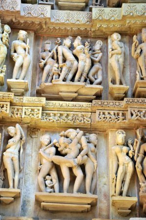 erotic maithuna sculpture lakshman temple madhya pradesh India Asia