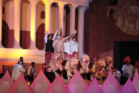 Foto de Líderes y miembros de Bjp en el escenario, Mumbai, Maharashtra, India - Imagen libre de derechos