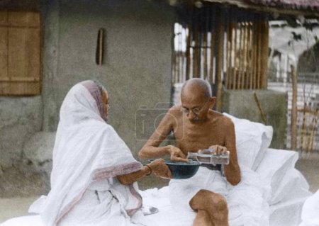Foto de Mahatma Gandhi y kasturba Gandhi, Wardha, Maharashtra, India, Asia, junio 1942 - Imagen libre de derechos