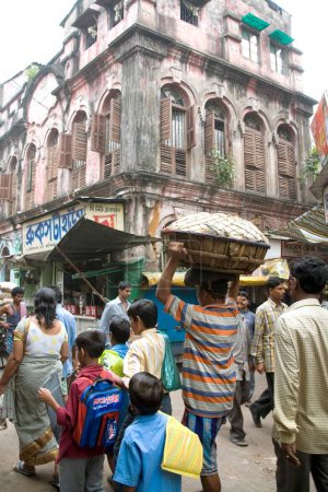 Photo for Street scene, crowded lane, Siyanda, Calcutta now Kolkata, West Bengal, India - Royalty Free Image