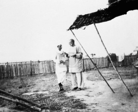 Photo for Rajendra Prasad and Khan Abdul Gaffar Khan at Sevagram Ashram , 1938 - Royalty Free Image