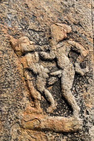 Photo for Erotic sculptures on wall of Chinniyan tank 16th-17th centuries by local chieftain near Thiruvannamalai ; Tamil Nadu ; India - Royalty Free Image