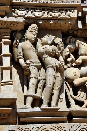 Lord shiva and parvati parsvanatha temple khajuraho Madhya Pradesh India Asia