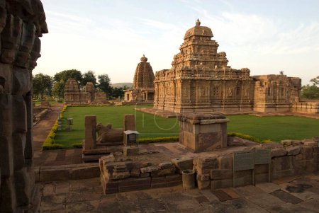 Photo for UNESCO World Heritage Site ; view of temples eight century from Mallikarjuna temple in Pattadakal ; Karnataka ; India - Royalty Free Image