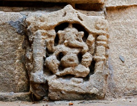 Photo for Ganesh ; Rani ki vav ; step well ; stone carving ; Patan ; Gujarat ; India - Royalty Free Image