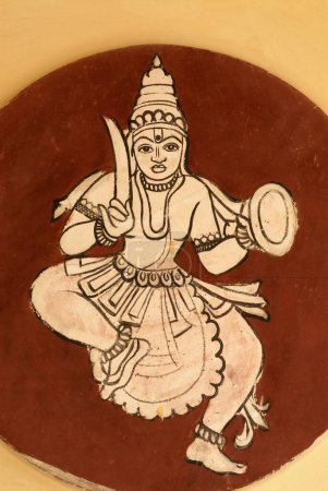 Téléchargez les photos : Peinture murale de Kalki ; dixième incarnation du Seigneur Vishnu viendra à la fin du Kaliyuga à Ambalpadi ; Udupi ; Karnataka ; Inde - en image libre de droit