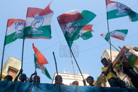 Téléchargez les photos : Campagne électorale du Congrès, Old Bombay Mumbai, Maharashtra, Inde 2009 - en image libre de droit