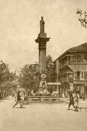 Téléchargez les photos : Anciennes années 1900 Statue Khada Parsi, Seth Cursetjee Manockjee, Bombay, Mumbai, Maharashtra, Inde, Asie - en image libre de droit